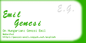 emil gencsi business card